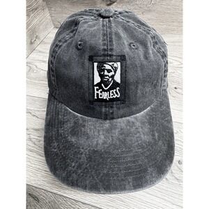 Fearless Embroidered Grey Acid Wash Baseball Cap Hat OSFM